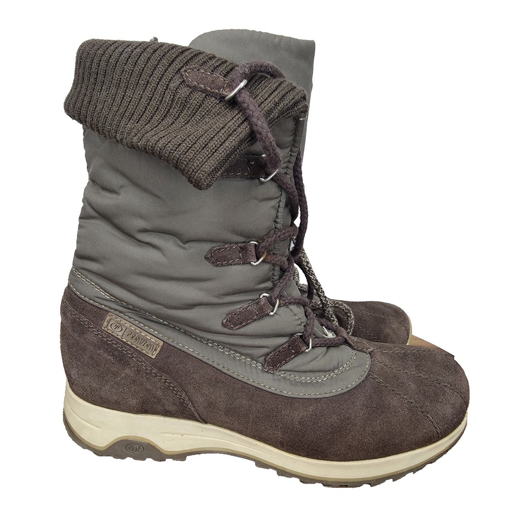Tecnica  Winter Boots Womens 7 Brown Suede‎ Lace Up Waterproof Snow Vintage Rare